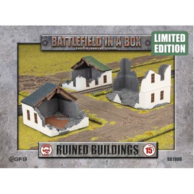 Battlefield in a Box: Ruins: Buildings (White / Grey - Limited Edition) (x3) (15mm) ^ DEC 7 2024