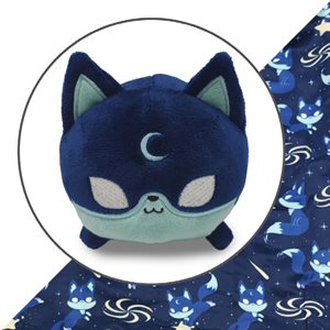 Tote Bag with Plushie: (Dark Blue Moon Foxes + Dark Blue Moon Fox) (No Amazon Sales)