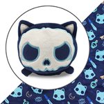 Tote Bag with Plushie: (Dark Blue Skulls + Dark Blue Skull Cat) (No Amazon Sales)