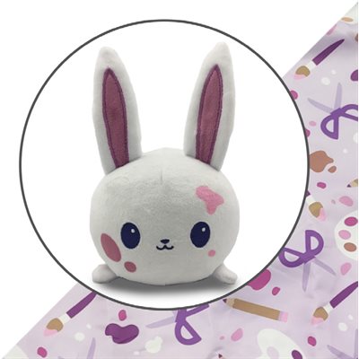 Tote Bag with Plushie: (Light Purple Crafting + White Crafting Bunny) (No Amazon Sales)