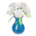 Crystal Puzzle: Roses in a Vase (white rose / blue vase)