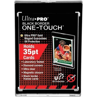 Card Storage: UV One-Touch Magnetic Holder: 35PT Standard Size: 6-Card: Black Border