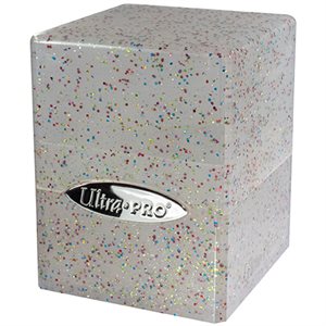 Deck Box: Glitter Clear Satin Cube