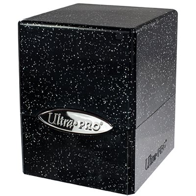 Deck Box: Glitter Satin Cube: Black (100ct)