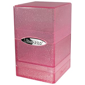 Deck Box: Glitter Pink Satin Tower
