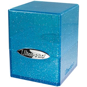 Deck Box: Glitter Blue Satin Cube
