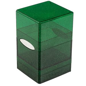 Deck Box: Glitter Green Satin Tower