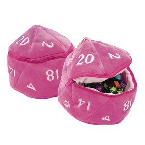 D20 Plush Dice Bag: Hot Pink