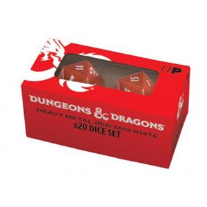 Heavy Metal Dice: D20 Dice Set Red and White Dungeons & Dragons ^ Q4 2022