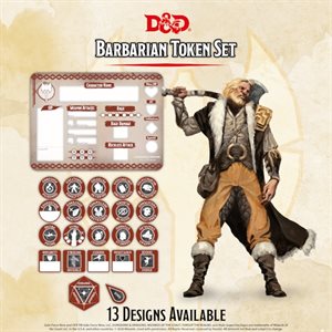 Dungeons & Dragons: Barbarian Token Set (Player Board & 22 tokens)